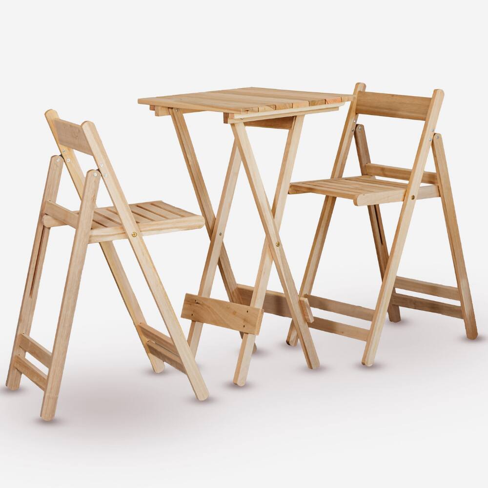 Conjunto de Mesa Bistrô e 02 Cadeiras em Eucalipto
