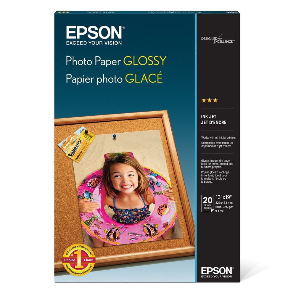 Papel fotográfico Epson Glossy 13 x 19 polegadas 20 folhas S041143