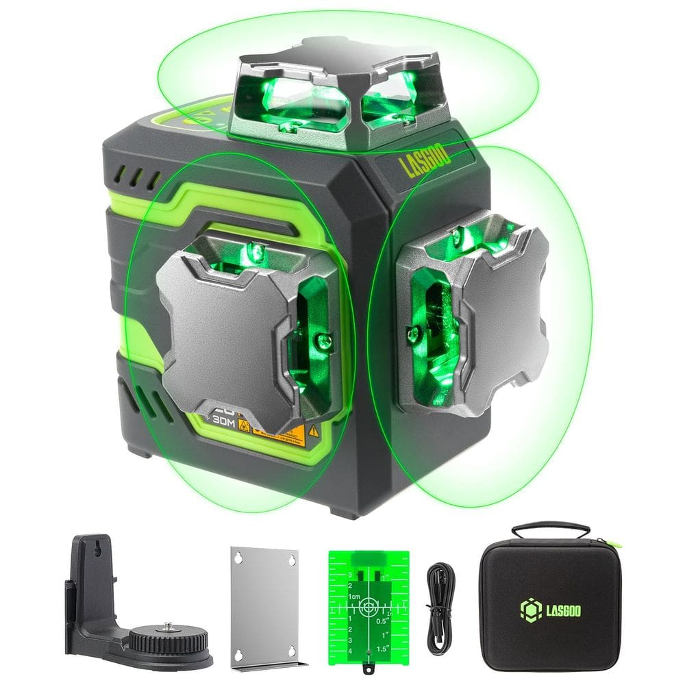 Nível de laser LasGoo LG-3DM Green Beam Autonivelante 3x360°