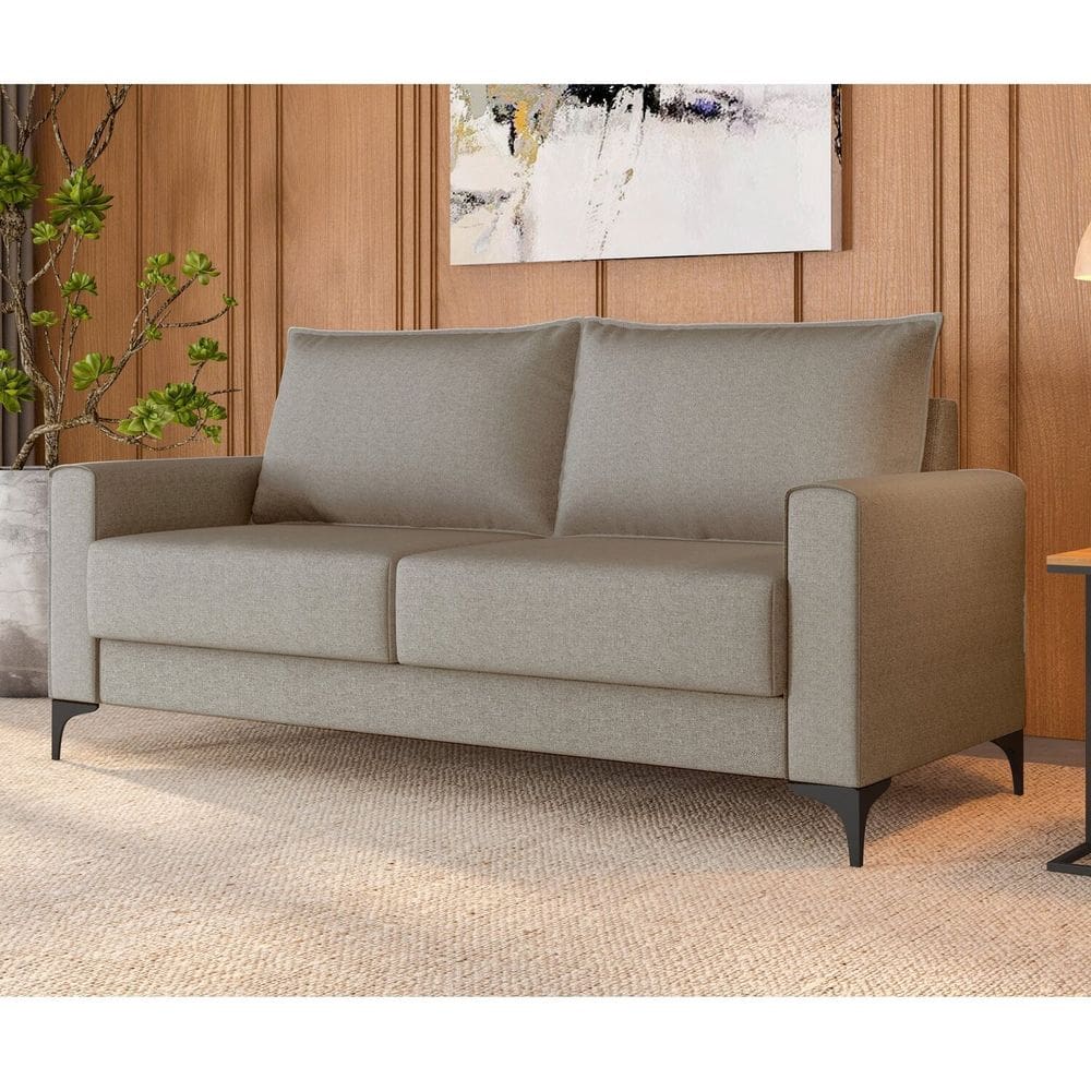 Estofado 3 Lugares 101x200x81cm Coleção Premium Bege