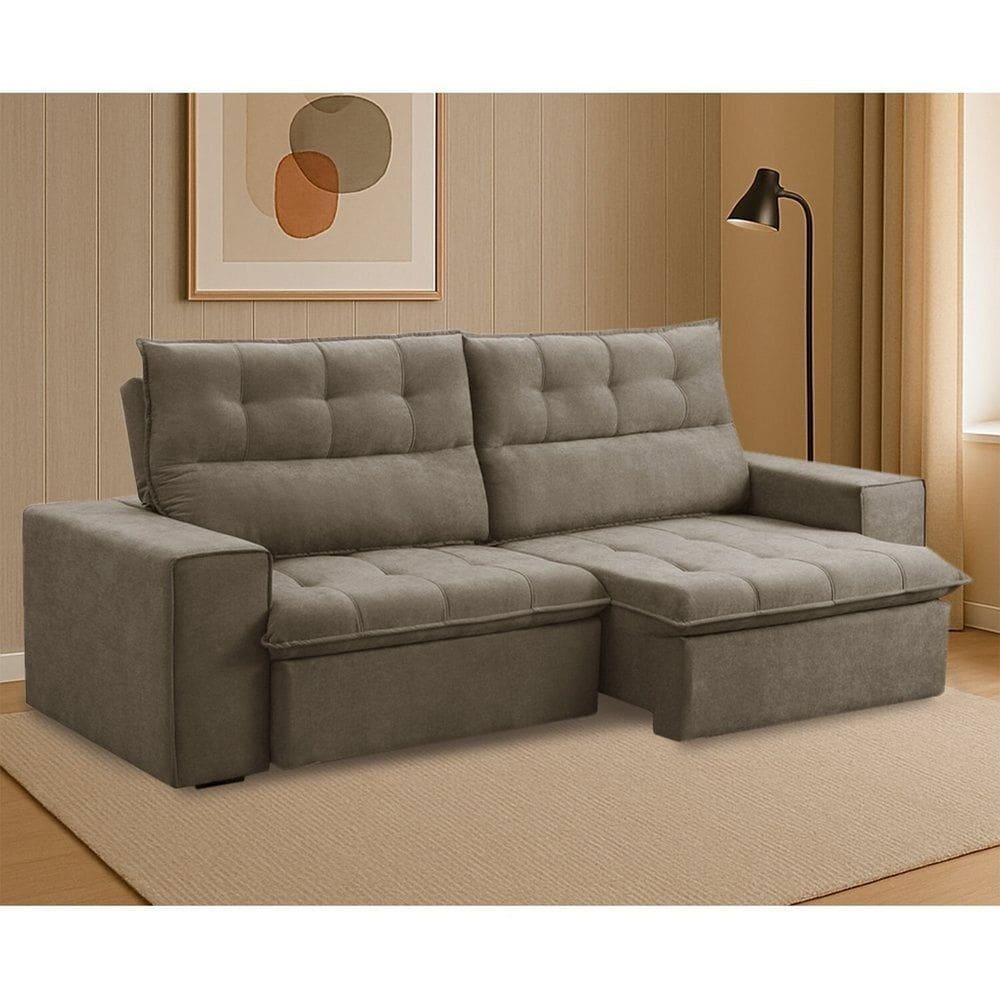 Sofá Retrátil e Reclinável 200cm X 98cm X 110cm Castor