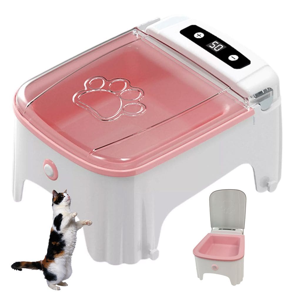 Comedouro Automatico Pet Gato Cao Cachorro Raçao Petisco Temporizador Sensor Movimento Presença Comida Alimentaçao Refeiçao Seguro Saudavel