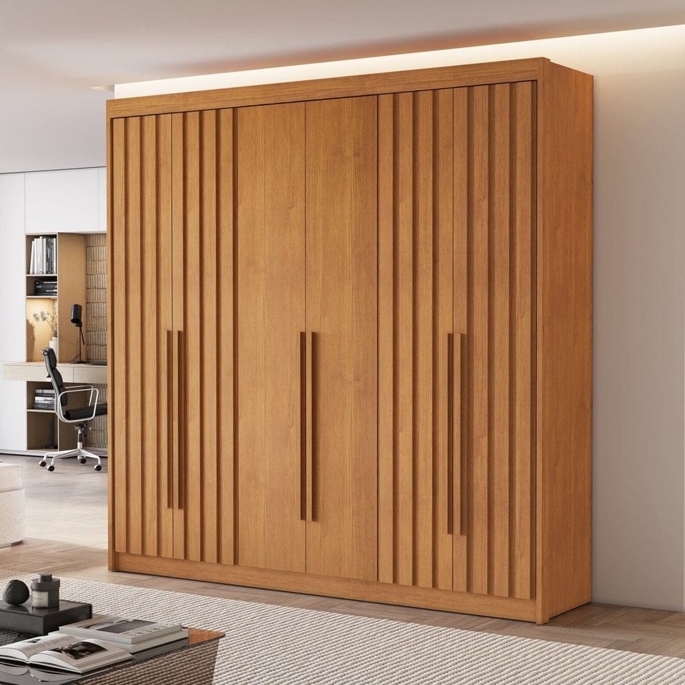 Guarda Roupa Casal 6 Portas 4 Ripadas Portugal Cinamomo