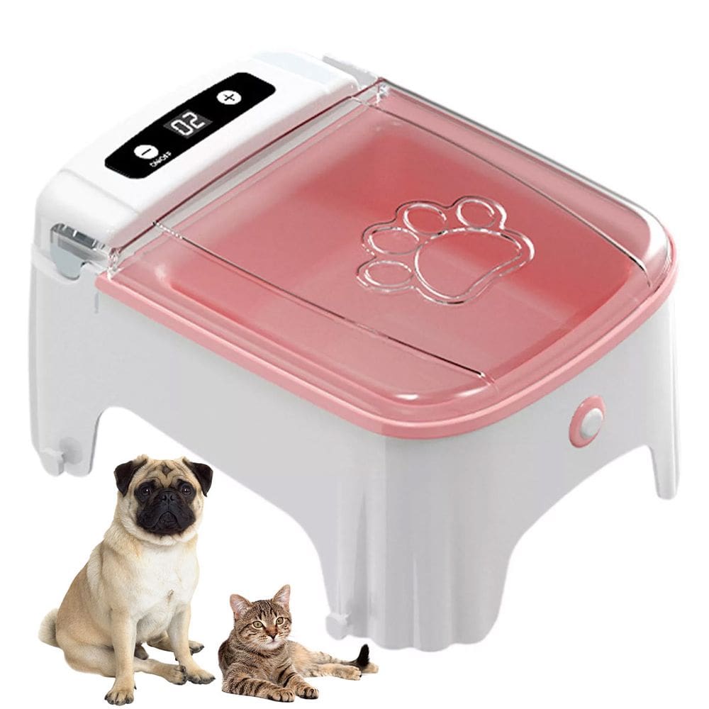 Comedouro Automatico Cao Gato Cachorro Pet Raçao Petisco Animal de Estimaçao Sensor de Presença Movimento Temporizador Regulavel Alimentaçao