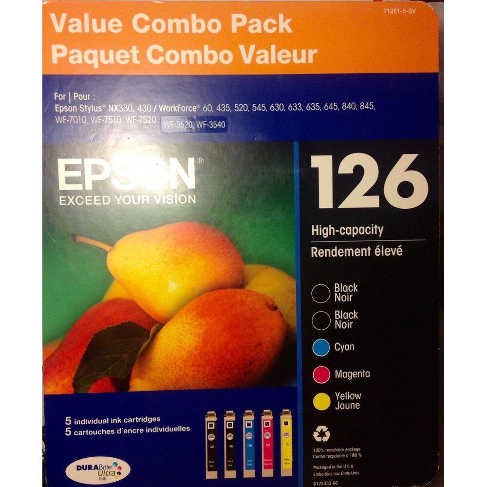 Pacote combinado de tinta para jato de tinta Epson 126 High Capacity Value