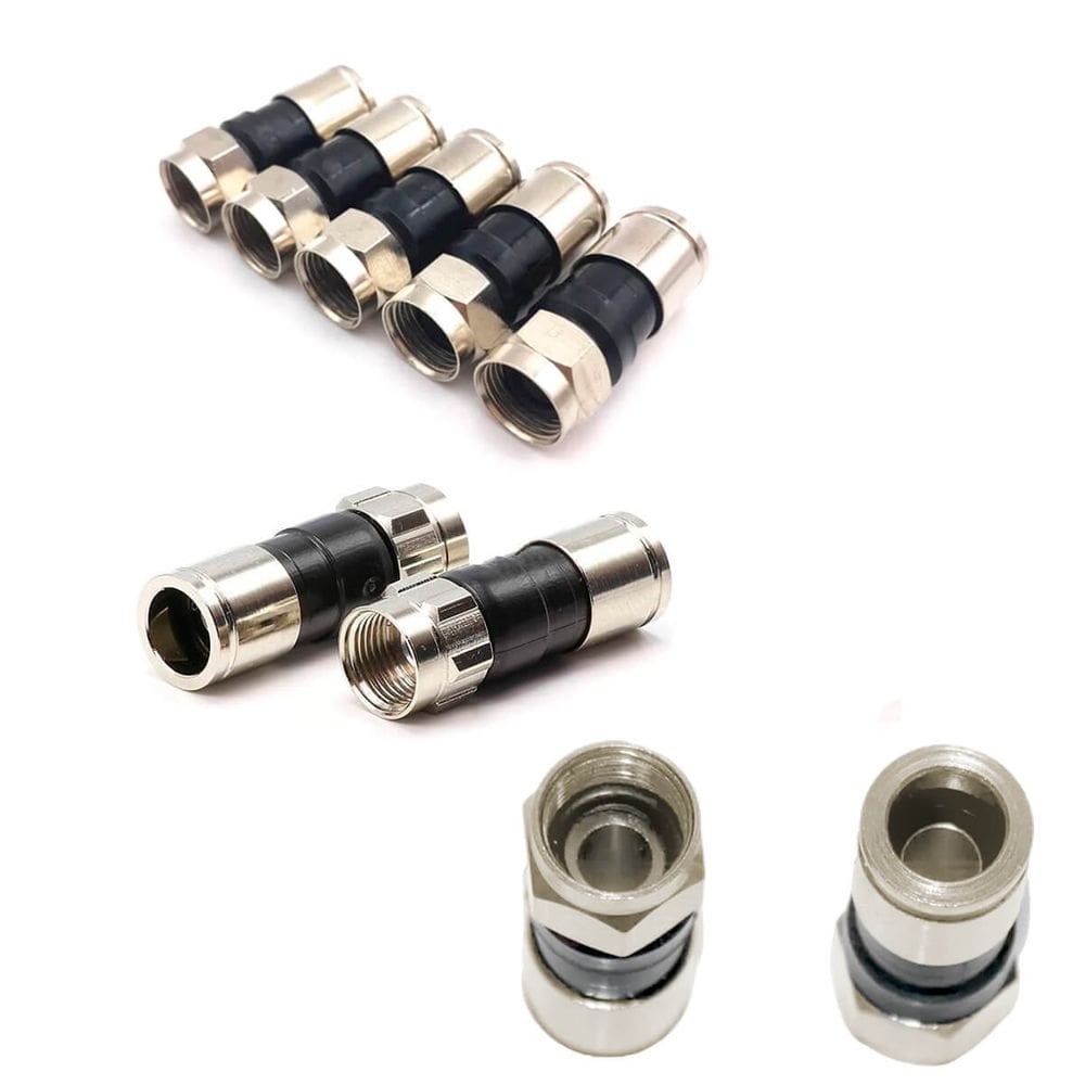 Kit Conectores Compressão Rg59 Cabo Coaxial 100 Unidades