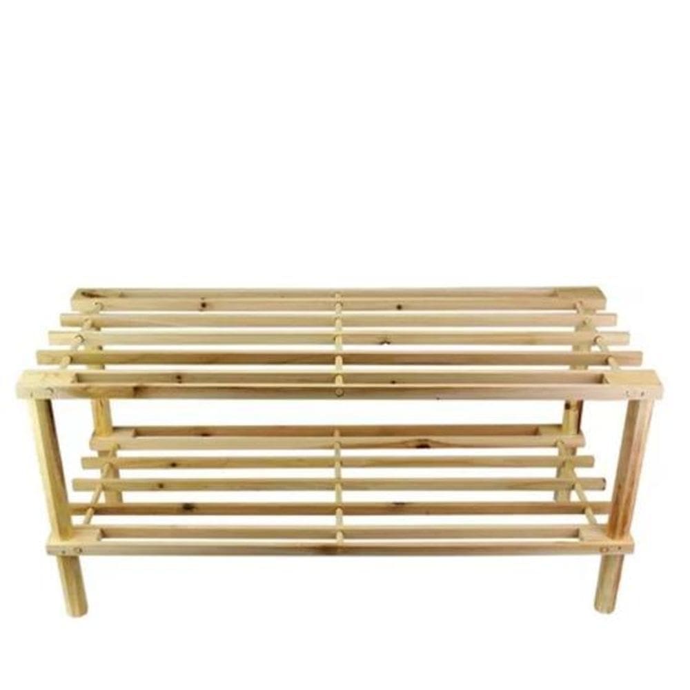 Sapateira de Madeira Organizador Multiuso 2 Andares 63cm x 26cm x 29cm Clink Ck4946