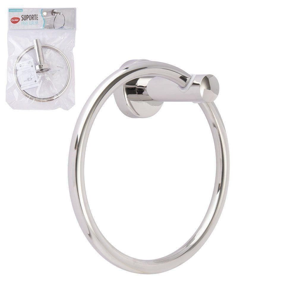 Suporte Toalha Circular Aço Inox 16,5cm X 16,5cm X 9cm