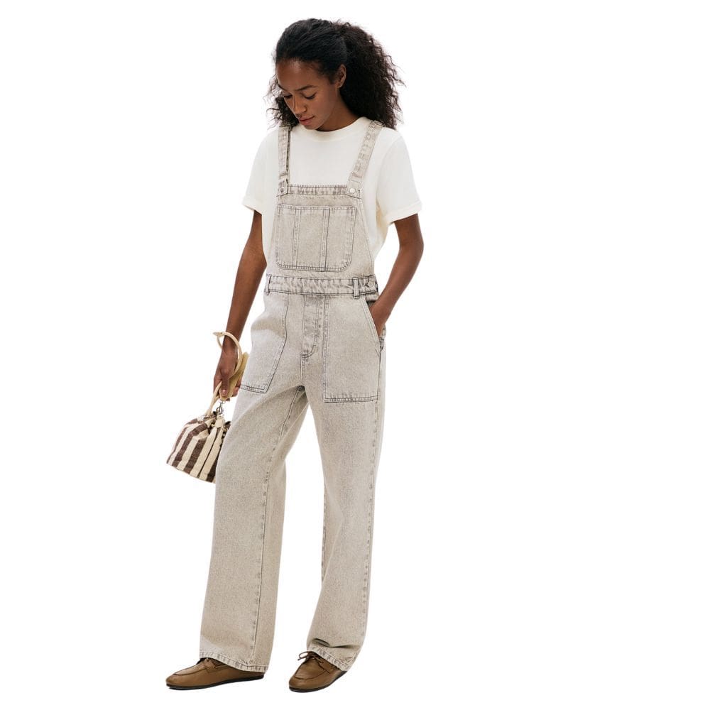 Jardineira Hering Jeans Leve Cargo Feminino