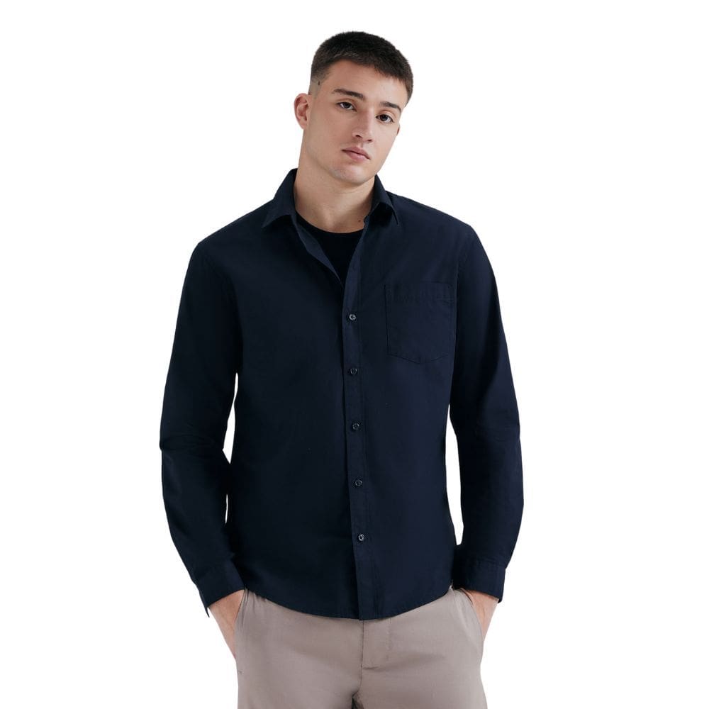 Camisa Hering Social Slim  Mangas Longas cor Preta