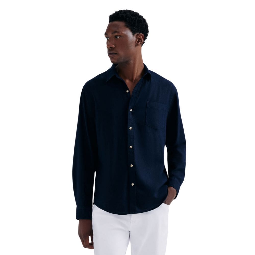 Camisa Hering Slim em Linho Masculina Manga Longa  Esport Fino