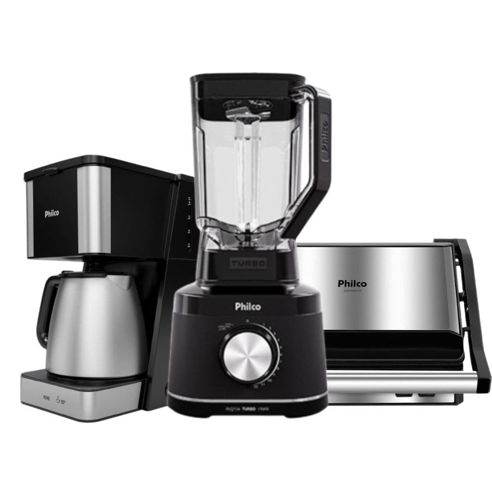 Kit Philco Cafeteira + Liquidificador + Grill E Sanduicheira