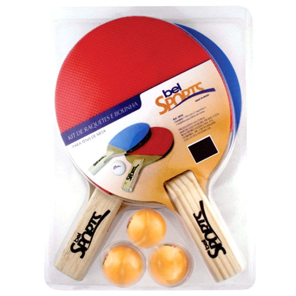 Kit 2 Raquetes e Bola de Ping Pong 4850 Bel Fix