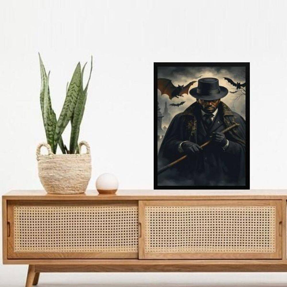 Quadro Decorativo Exu Morcego 45X34Cm