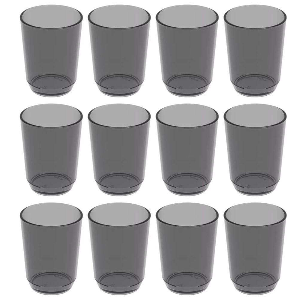 12 Copos Crippa 500ml Plástico Fumê Suco Água Bebidas Escolar