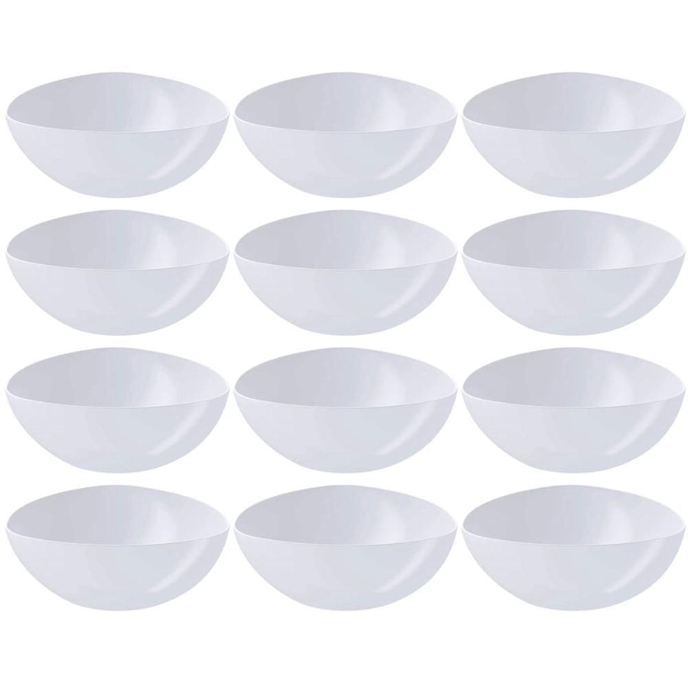 12 Saladeiras Tigelas Plásticas 5L Brancas Restaurantes Sobremesa Pipoca Triangulares Essential Coza