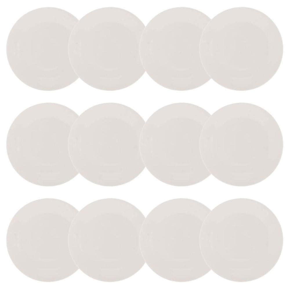 12 Pratos de Sobremesa Porcelana 20,5cm Clean Lyor Restaurante Eventos Mesa Posta