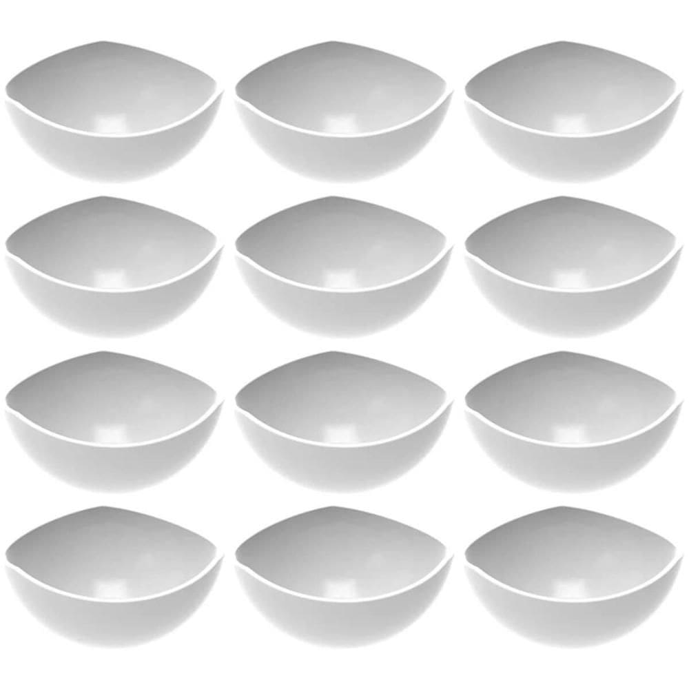 12 Potes de Sobremesa Doces Branco Avulso 265ml Plástico Trio Crippa Tigela Unitária