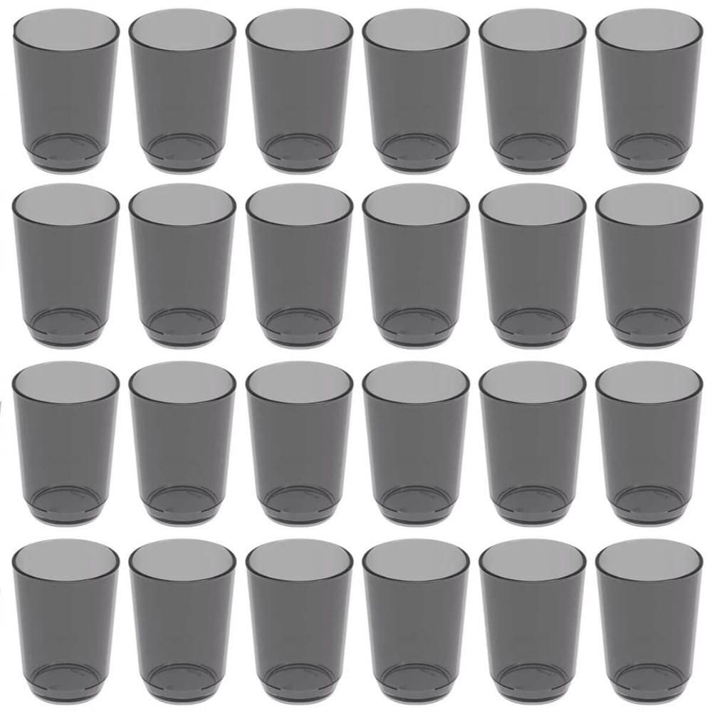 Conjunto 24 Copos Crippa 500ml Plástico Fumê Suco Água Bebidas Escolar