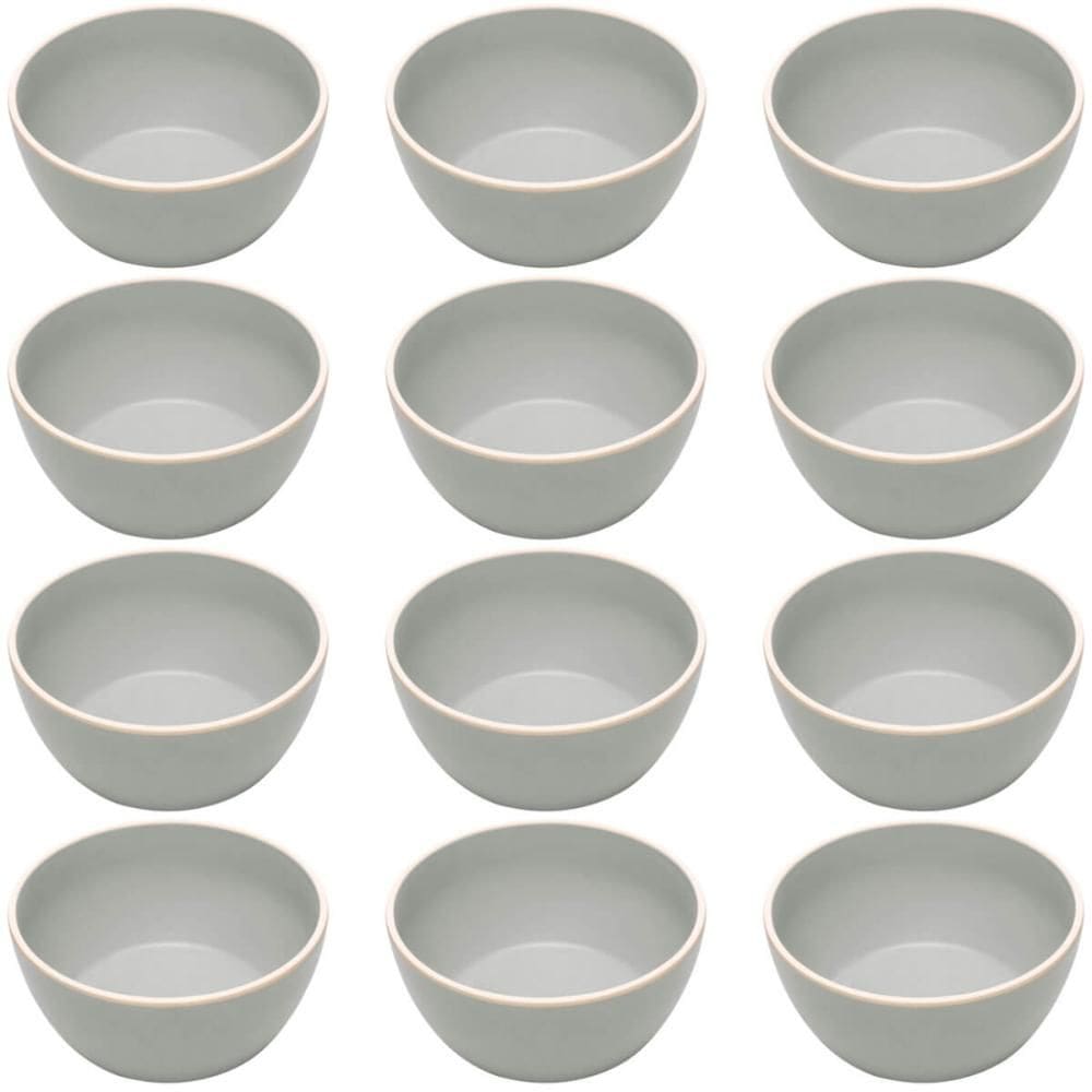 Kit 12 Tigelas de Melamina Bowl Cinza 600ml Class Wolff Sobr