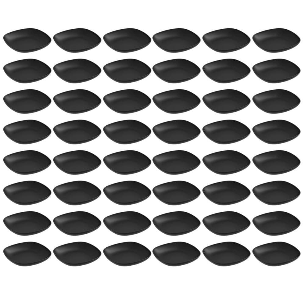 48 Pratos Petisqueiras Sobremesa Quadrados 17cm Preto Doces Frutas Coza