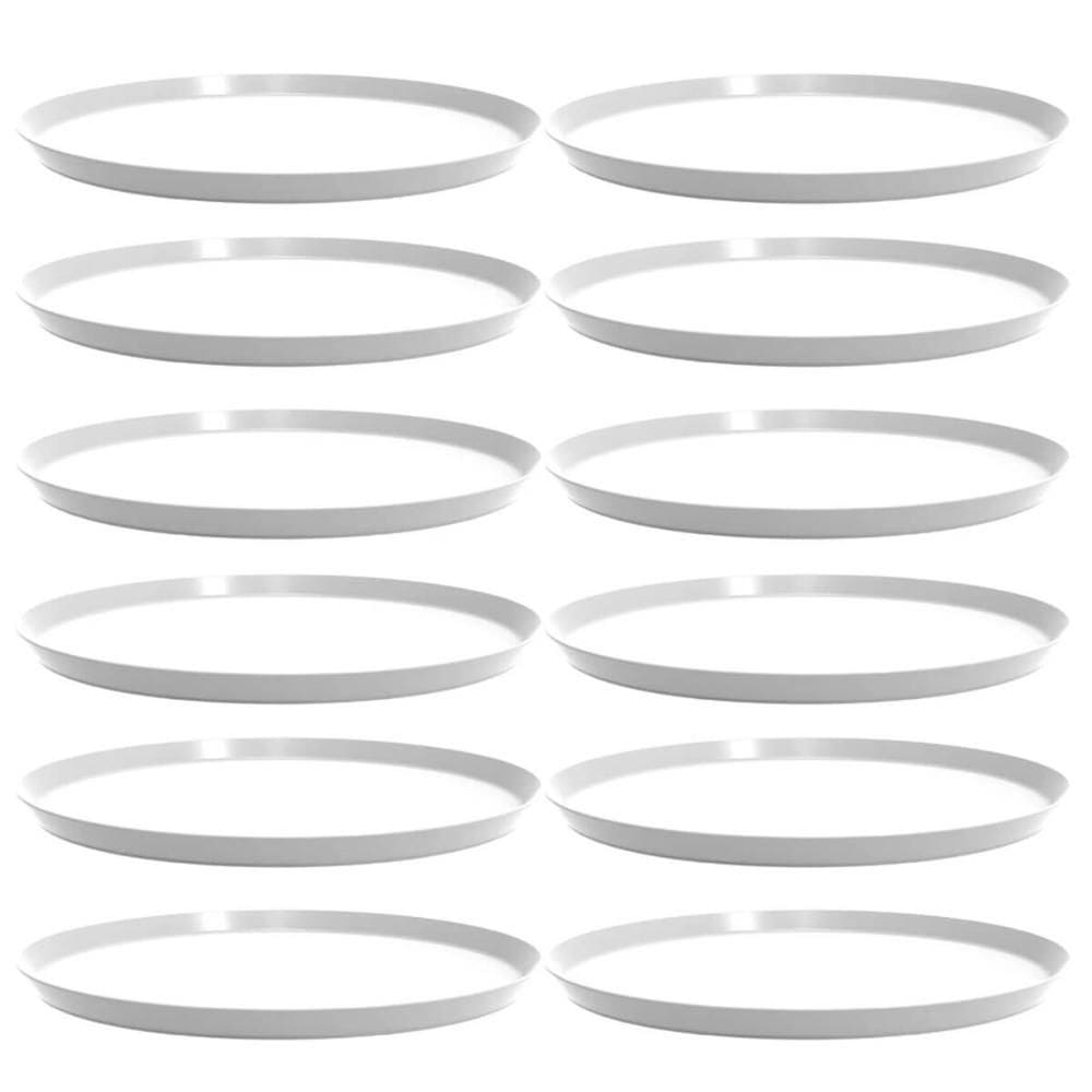 Kit 12 Bandejas Redondas para Servir 28cm Brancas Restaurante Bar Lanchonete Bubble Crippa