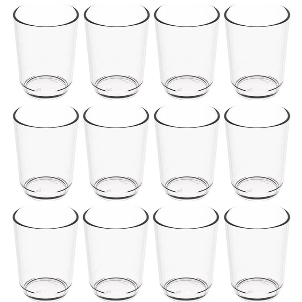 12 Copos de Plástico Transparente 500ml para Restaurante Escola Servir Água Suco