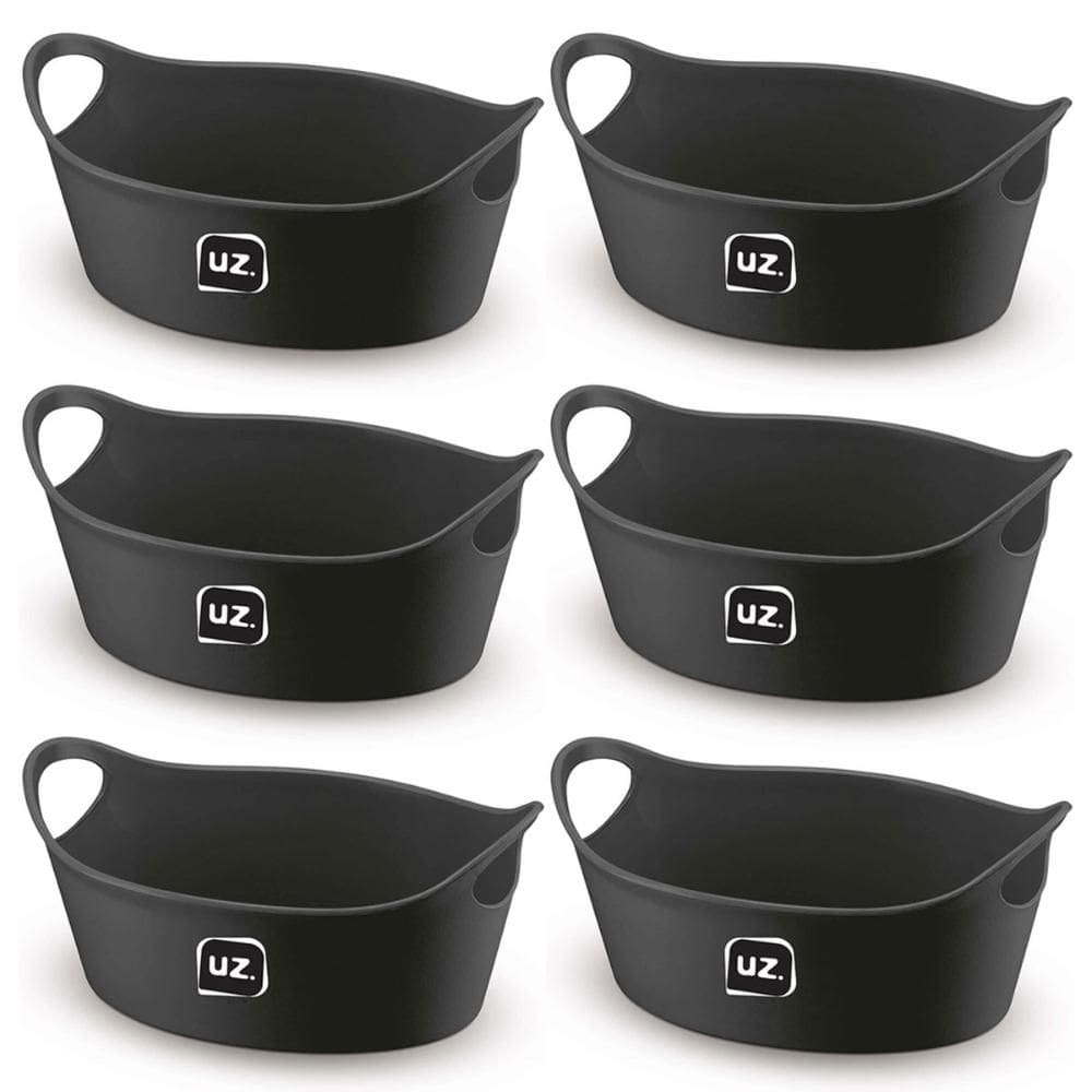 Kit 6 Cestos Batata Frita Preto 28x12cm Restaurantes Bares Lancherias Plus M Uz Utilidades