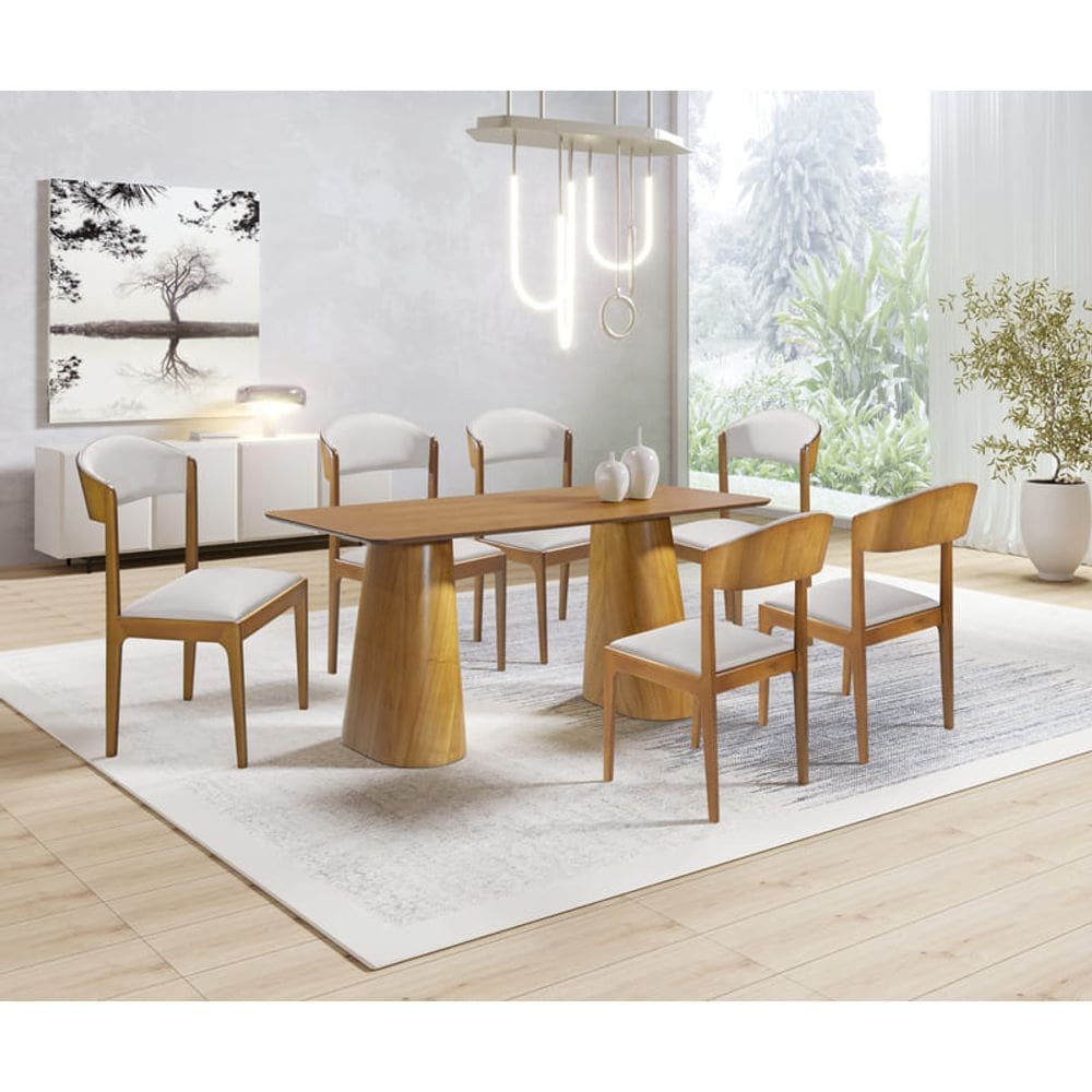 Sala de Jantar Moderna 6 Cadeiras 2x1 Brindisi Art Salas
