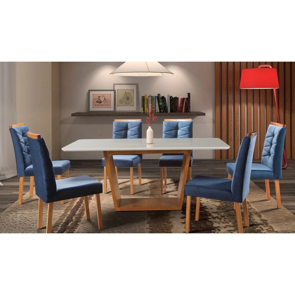 Sala de Jantar Completa 6 Cadeiras 1,80x0,90 Turim Art Salas