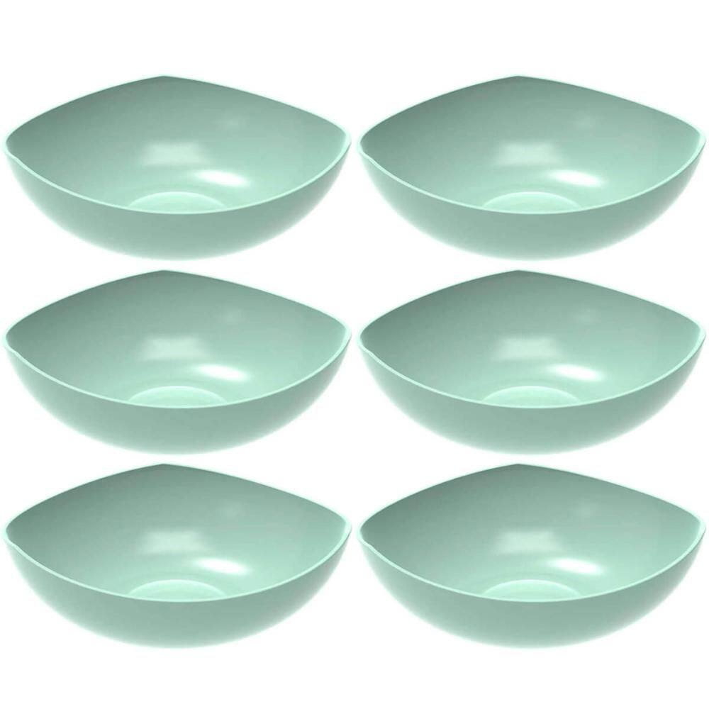 6 Tigelas Saladeira Verde Menta Trio Plástica Crippa Salada Sobremesa Pipoca Doces