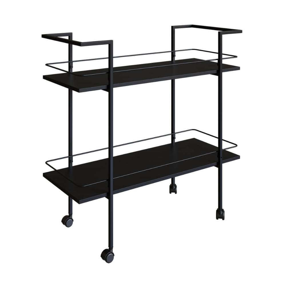 Carrinho Bar Industrial com 2 Prateleiras P1036 Preto