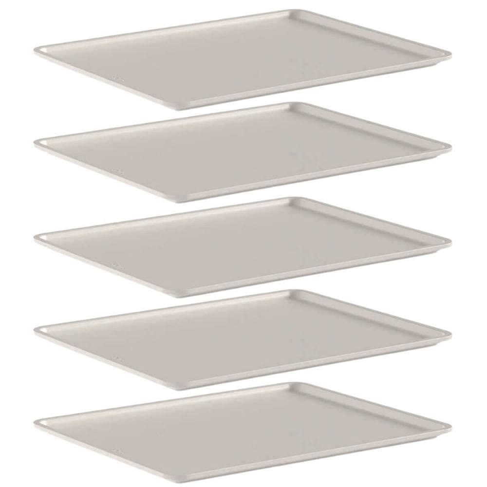 Kit 5 Tampas para Cesto 34x27x1,3cm Bege Flow para Caixa Organizadora Ou