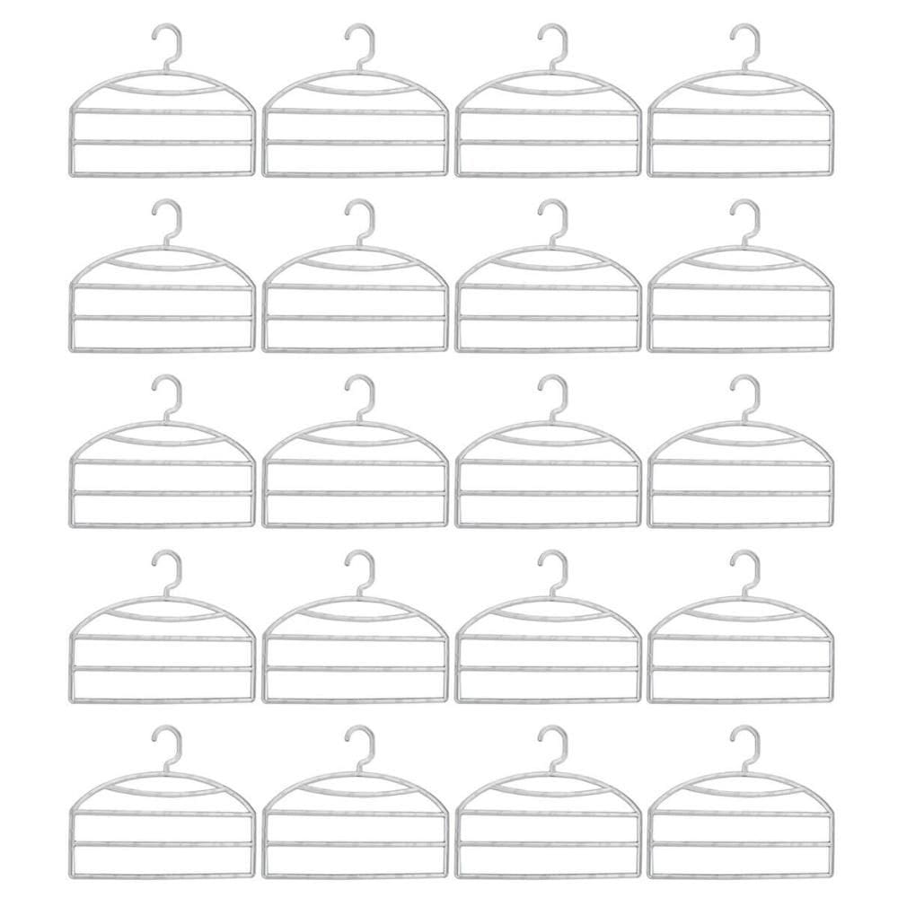 Kit 20 Cabides Triplos Organizar Calças Calceiros Transparentes Closet Guarda Roupas Cinquetti