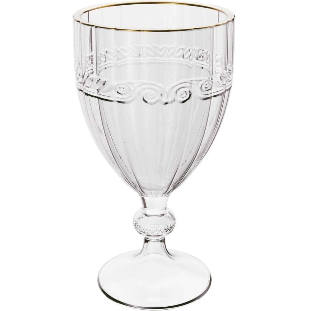Kit 24 Taças Cristal 330ml Fio de Ouro Imperial Lyor Avulsa Servir Sucos Água Drinks Mesa Posta
