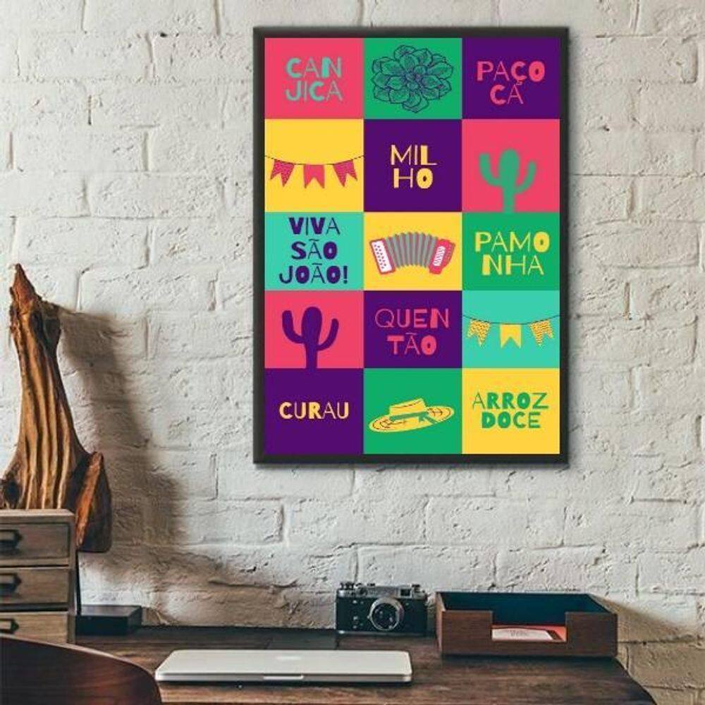 Quadro Decorativo Comidas De Festa Junina - Arraiá 33X24Cm