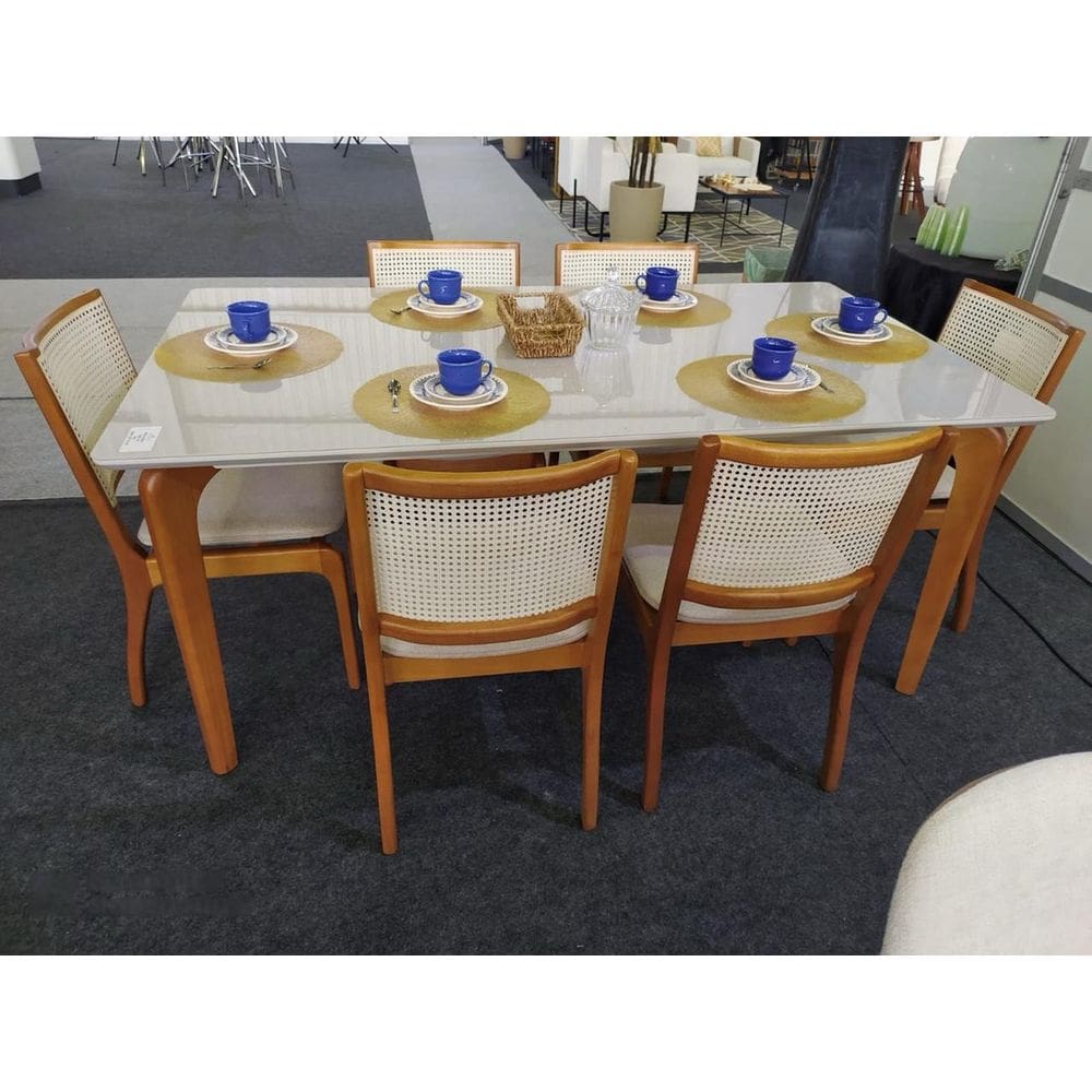Sala de Jantar Maciça 6 Cadeiras Esparta Requinte Salas