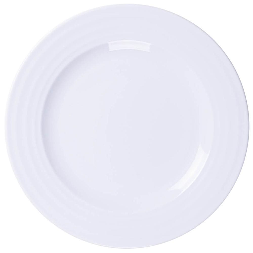 Prato Branco Porcelana 27cm Raso Tramontina Vibrare Aba Larga Avulso Mesa de Jantar