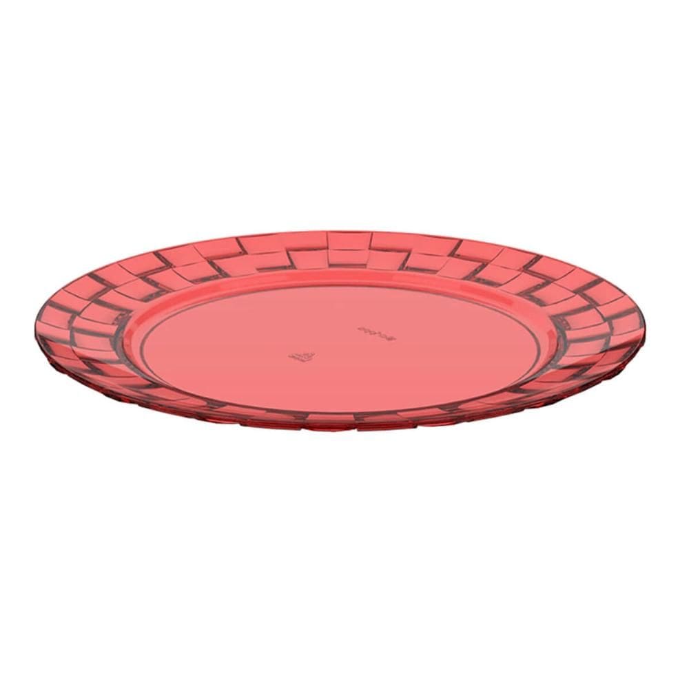 Prato Médio Vermelho Crippa Bandeja para Servir Mesa Posta Porções Aperitivos