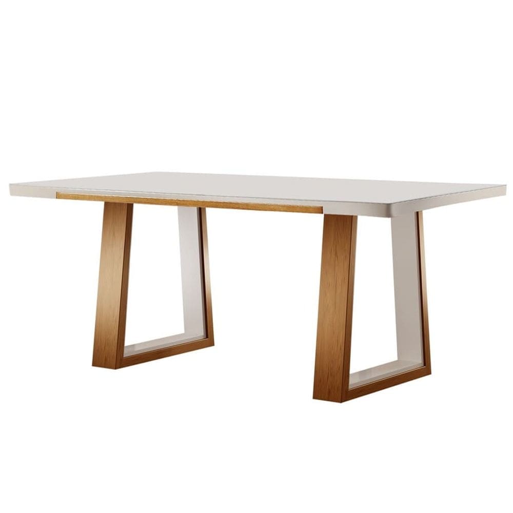 Mesa de Jantar com Vidro - Real-1,80x1,0m - Requinte Salas