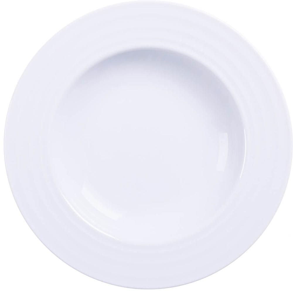 Prato Fundo Branco 23cm em Porcelana Vibrare Tramontina Avulso Mesa De Jantar