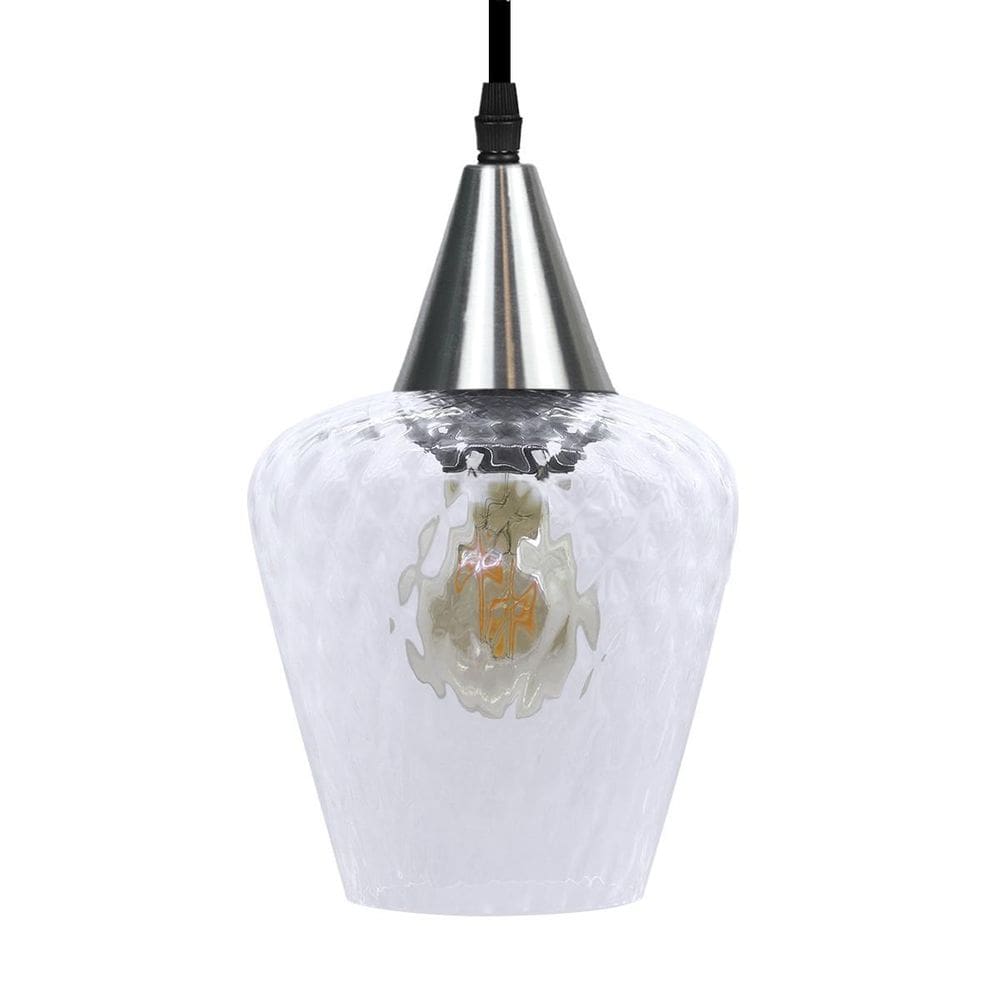 Pendente Monalisa Boreal Transparente E27 Bivolt Prata