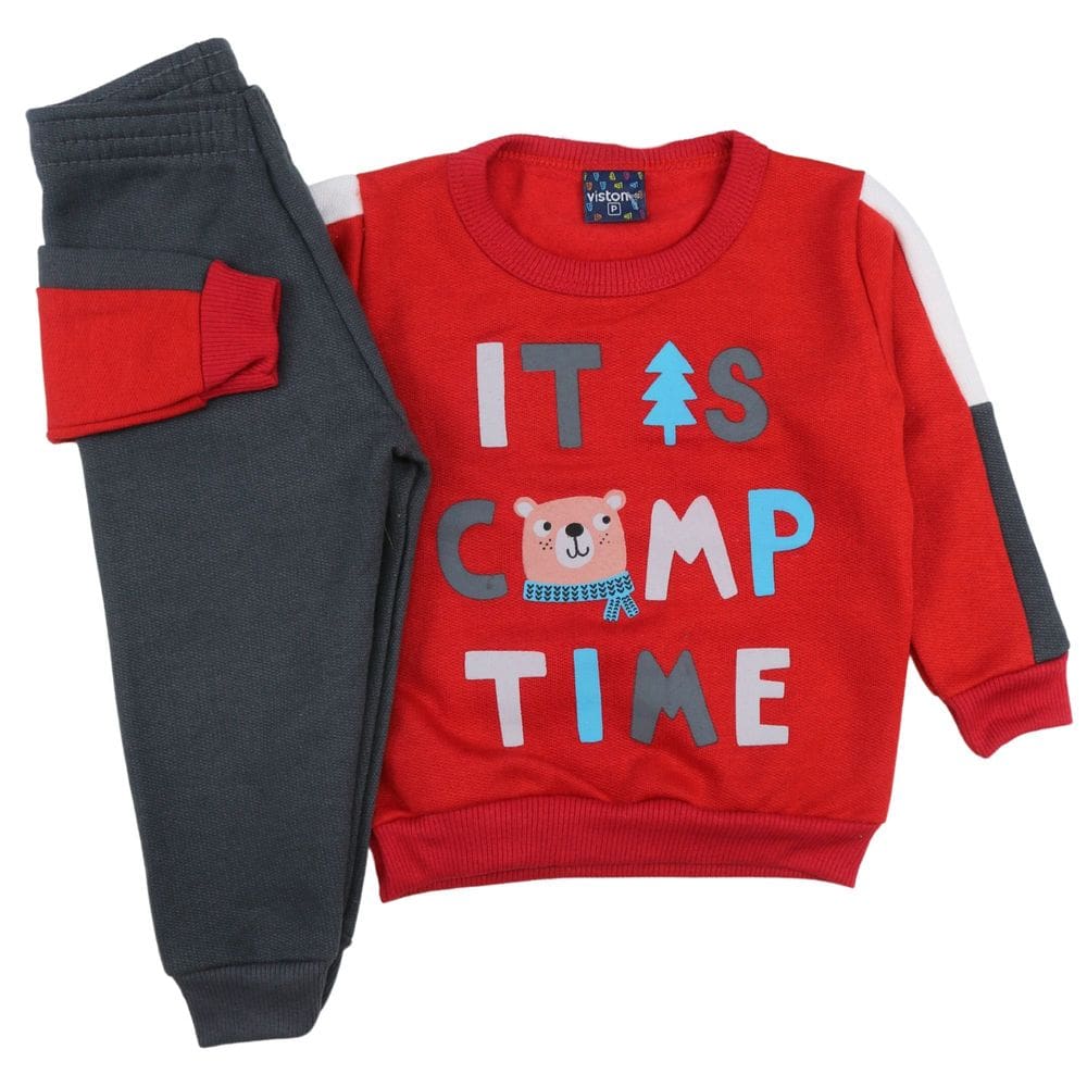 Conjunto Bebê Menino Blusa e Calça Ursinho Flanelado Inverno