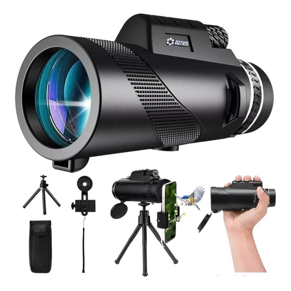 Telescópio Monocular Binoculo Portátil Zoom Com Tripé 80X100