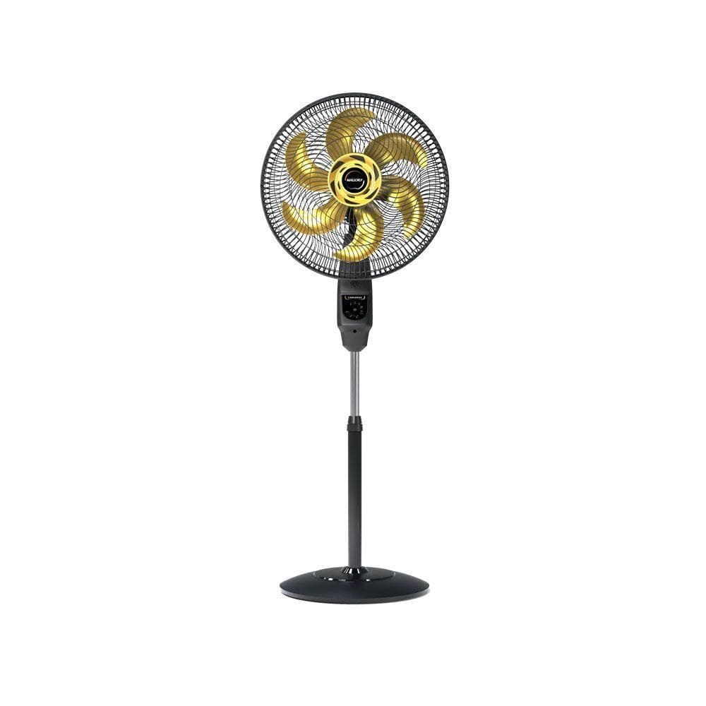 Ventilador de Coluna Mallory Chronos 6 Pás 140W Preto com Dourado - 220V