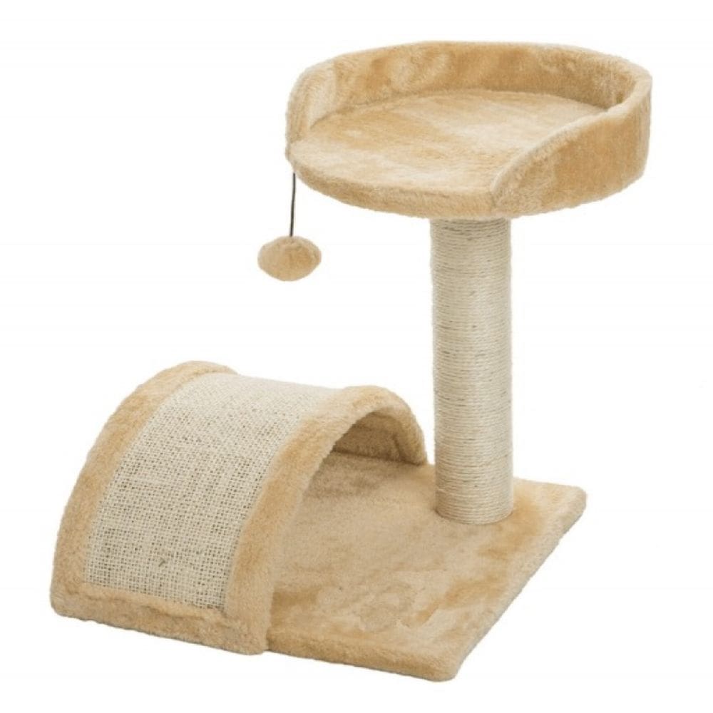 Arranhador Para Gatos Bege Poste Com Brinquedo Ponte Em Arco