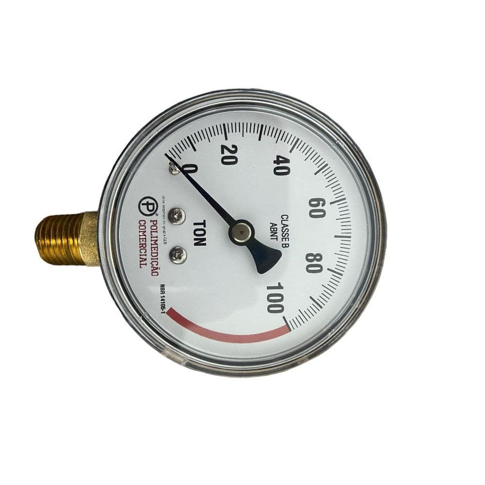 Manômetro Prensa Guincho 100 Tons Rosca 1/4 Npt