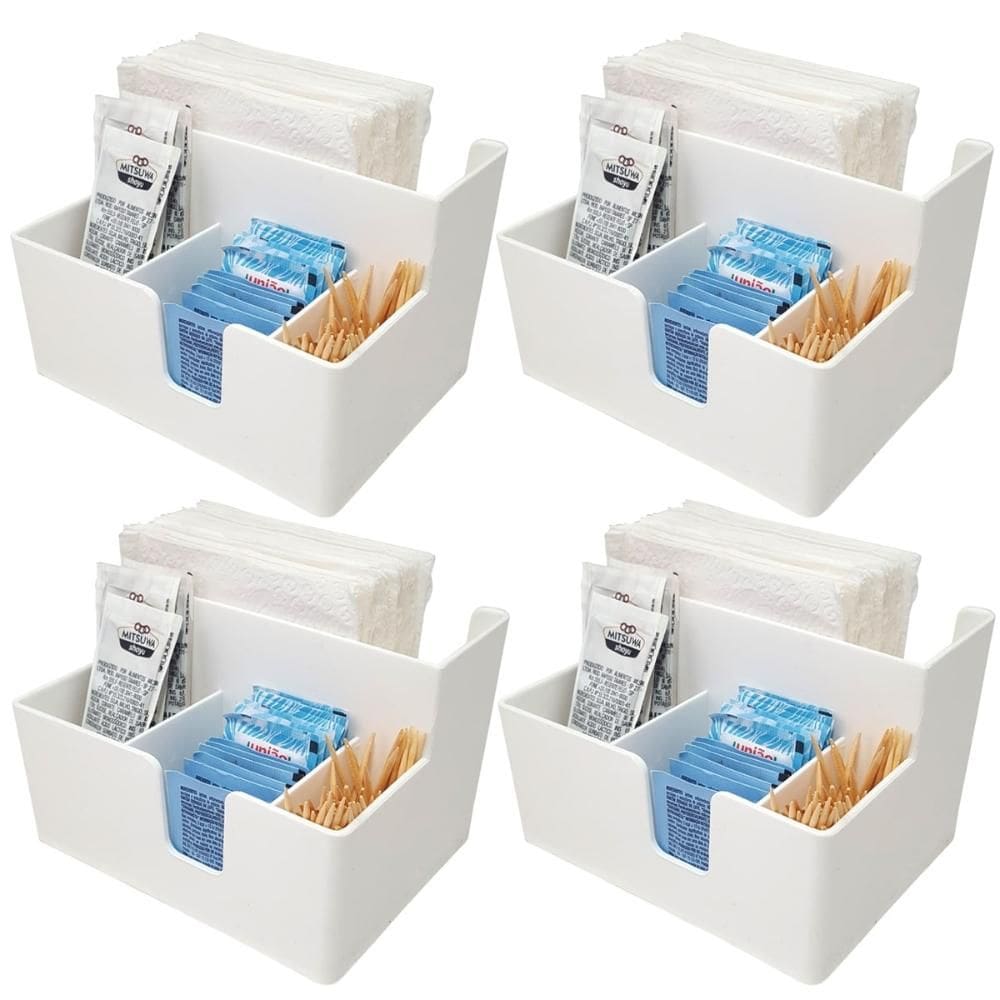 Kit 4 Porta Sachês Guardanapos Açúcar Organizadores Bancada