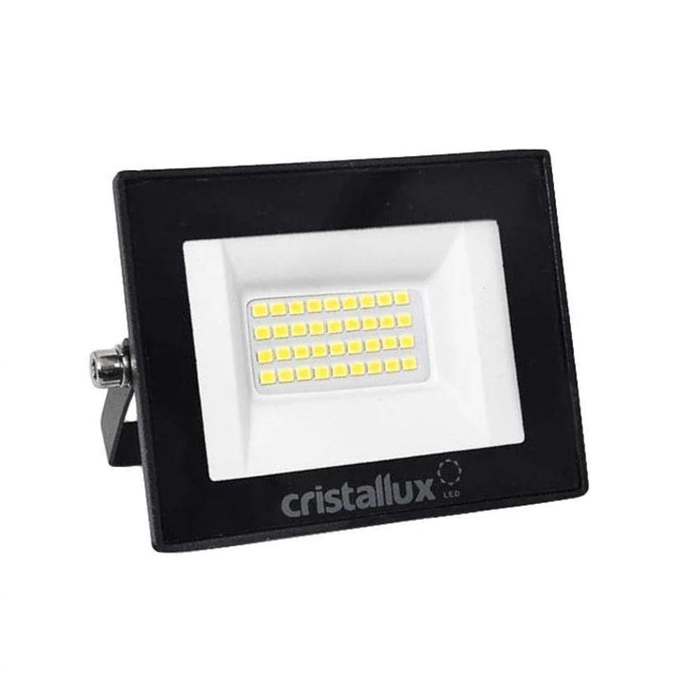 Refletor Preto Led 50w 6500k Biv 5000lm Ip66 - Cristallux