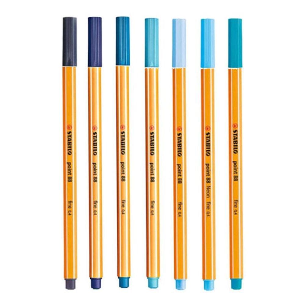 Caneta Fineliner 0.4mm Point 88 7 Tons de Azul - Stabilo